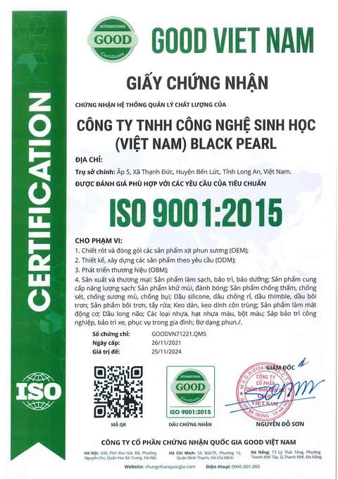 來源圖片中的越文 ISO 9001 文件